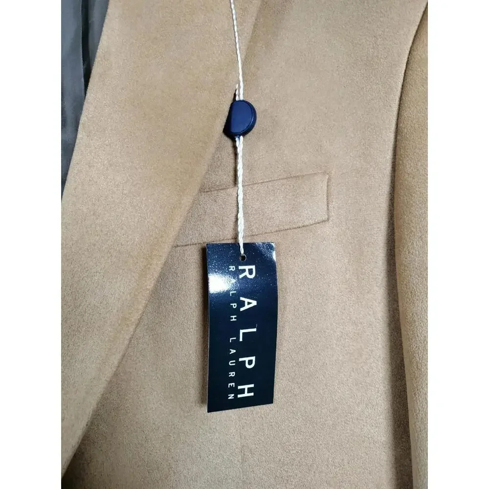 NWT RALPH Ralph Lauren 42R Tan Faux Suede‎ Sport Coat Made in Canada Dillard’s